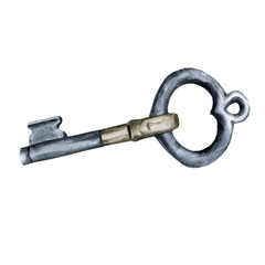 Obraz premium Vintage key. isolated on white background. 