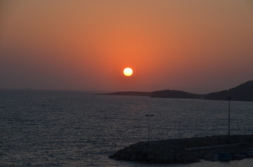 sunset sea sun beauty red sky beach