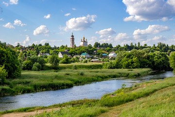 Fototapeta na wymiar Panoramic view of the city of Borovsk, Russia 