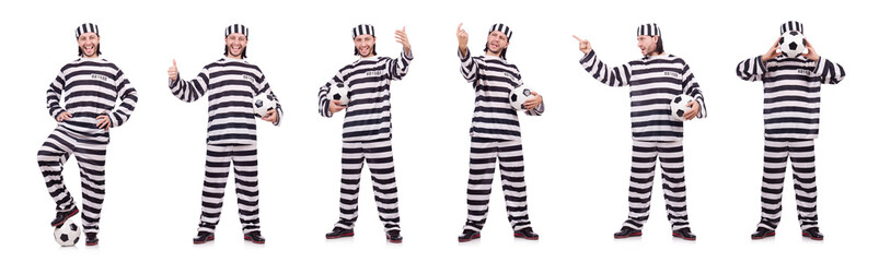 Prison inmate isolated on the white background