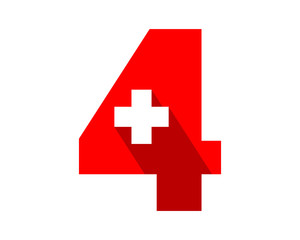 Obraz premium czerwony typografia skład logotyp liczebnik numeryczny nominalny obraz wektor ikona