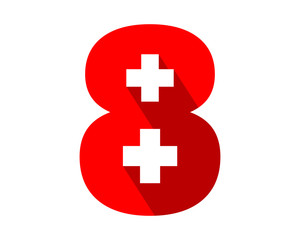 Obraz premium red typography typeset logotype numeral numeric nominal image vector icon