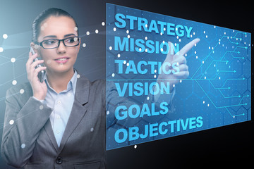 Businesswoman in strategic planning concept