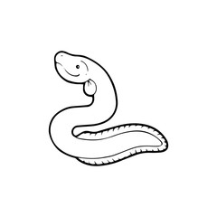 Eel cartoon illustration isolated on white background for children color book