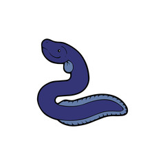 Eel cartoon illustration isolated on white background for children color book
