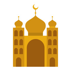 arabic castle tower with moon vector illustration design