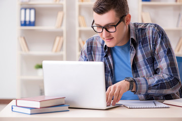 Young student studying over internet in telelearning concept