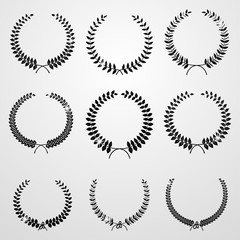 set of laurel wreath, use for template or logo element.