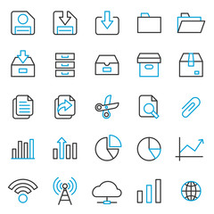 Simple Set of Basic UI - UX Software Related Vector Line Icons. Contains such Icons as Website, Web Ecommerce, Application, Mobile App, Startup Business asset Editable Stroke. Pixel Perfect.	