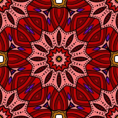 Seamless texture of floral ornament. Vector illustration. For the interior design, printing, web and textile