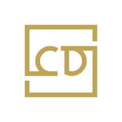 two letter logo line square CA TO CZ