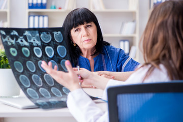 Senior patient visiting doctor for regular check-up