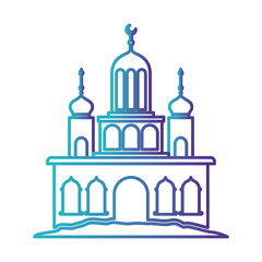 arabic castle tower with moon vector illustration design