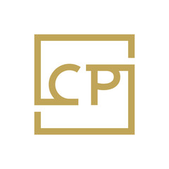 two letter logo line square CA TO CZ