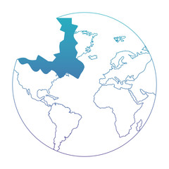 planet earth with hole vector illustration design