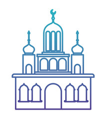 arabic castle tower with moon vector illustration design