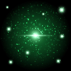Fototapeta premium Green space glowing light background