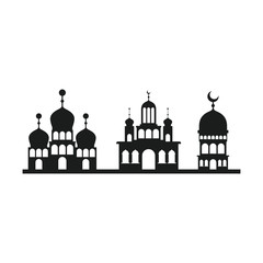 arabic castles buildings cityscape vector illustration design