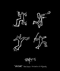 스포츠 포스터 / 손으로 그린 스포츠 그림