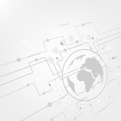 Global network connection with business concept and world map, vector illustrator