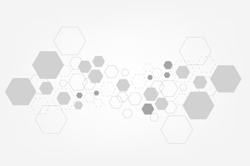 Abstract hexagonal molecular technology background, vector illustrator
