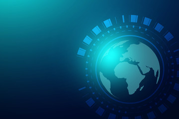 Global network connection with business concept and world map, vector illustrator