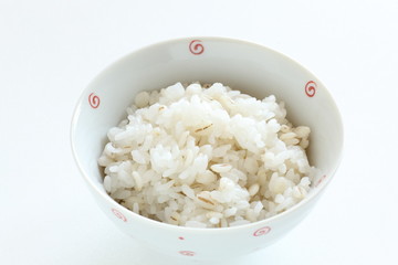 Japanese food, pressed barley and rice for healthy food imag