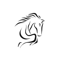 Horse Logo Design Template - Vector Illustration