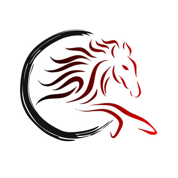 Horse Logo Design Template - Vector Illustration