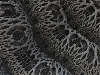 futuristic digital 3d art fractal illustration - look in the infinity