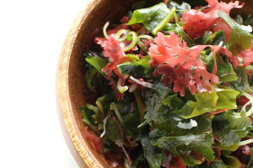 Japanese food, seaweed and agar salad bowl - obrazy, fototapety, plakaty