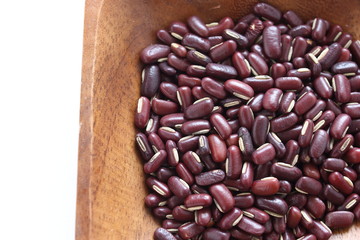 red bean on wooden plate for healthy Chinese medicine herbal life