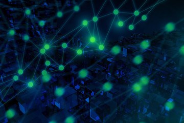 ai brain system data connecting to analysis , light internet social network background, illustration of global web with link to electric information, cyber with group of security, hacker online to net