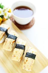 Japanese food, fried egg Tamagoyaki Sushi