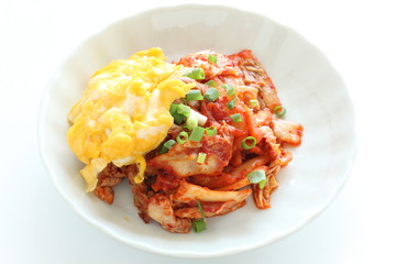 Korean food, kimchi and pork stir fried 