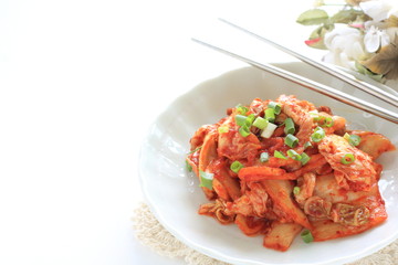 Korean food, kimchi and pork stir fried 