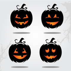 Vector Illustration of Halloween Face Expression