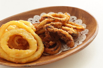 Homemade deep fried squid ring 