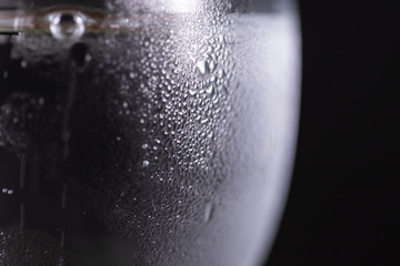 Water drop, soda in glass