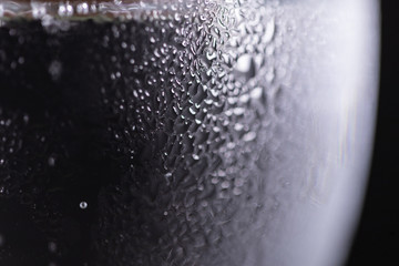 Water drop, soda in glass