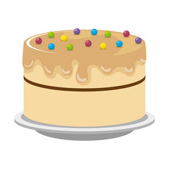 sweet and delicious cake vector illustration design