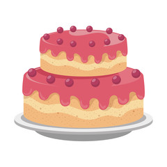 sweet and delicious cake vector illustration design