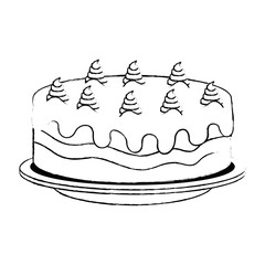 sweet and delicious cake vector illustration design