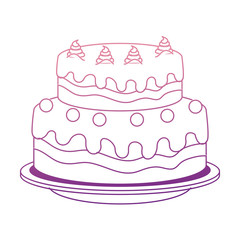 sweet and delicious cake vector illustration design