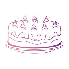 sweet and delicious cake vector illustration design