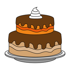 sweet and delicious cake vector illustration design