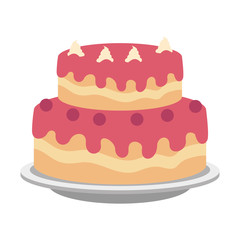 sweet and delicious cake vector illustration design
