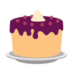 sweet and delicious cake vector illustration design