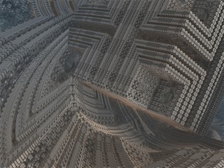 futuristic digital 3d art fractal illustration - look in the infinity