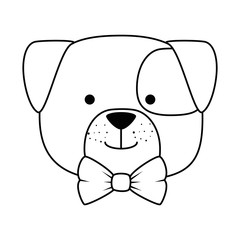 cute dog head character icon vector illustration design
